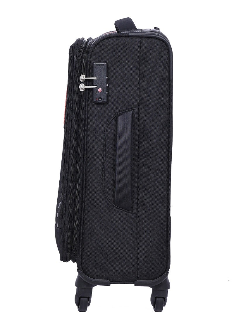 AMERICAN TOURISTER Marina Suitcase, Cabin Size 57 cm, 4 Spinner Wheels, Soft Top, 100% Polyester, Black|Inner Mesh Zippered Pocket|Expandable|TSA Lock|Voluminous Front Pocket - 3 Years International Warranty - Image 3